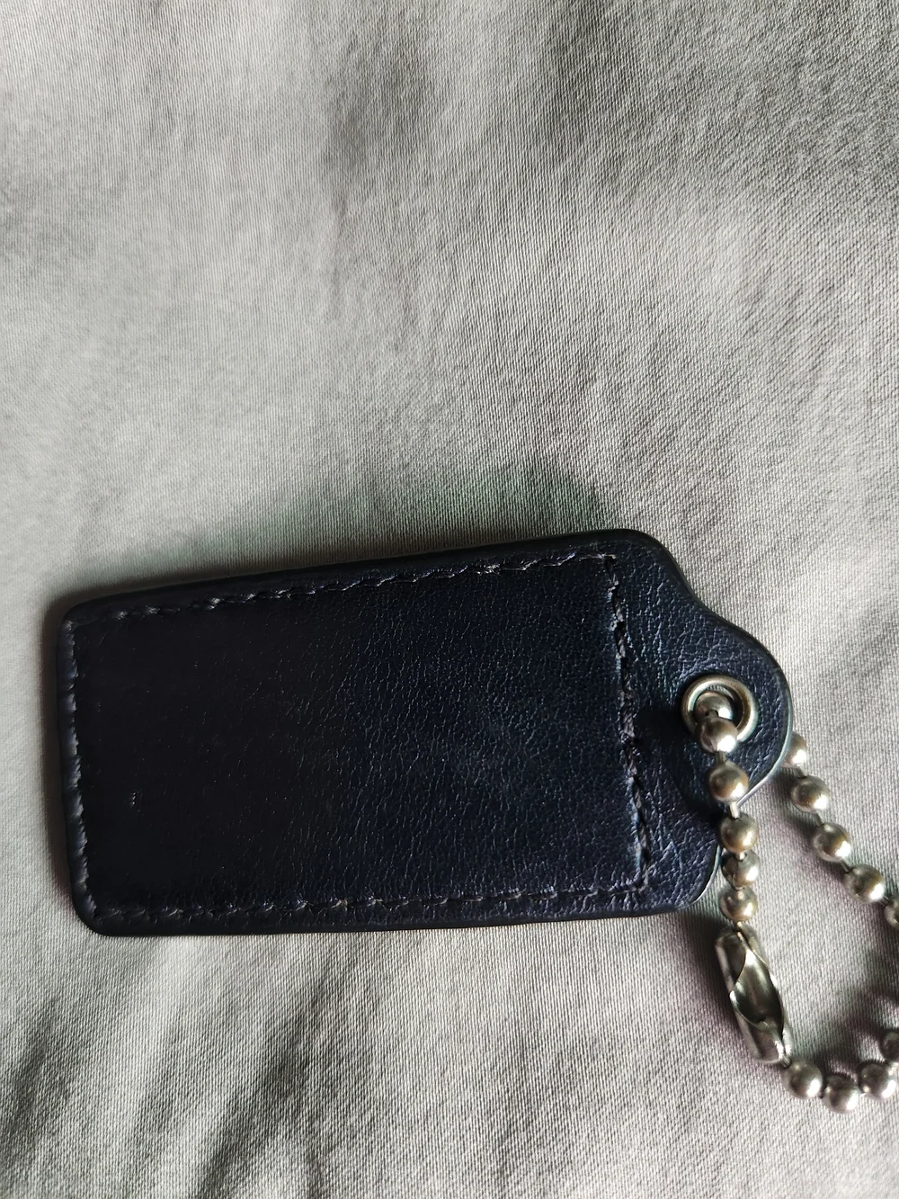 Coach Leather Bag Tag in Black 2 inch